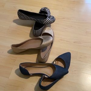 3 pair flat shoes